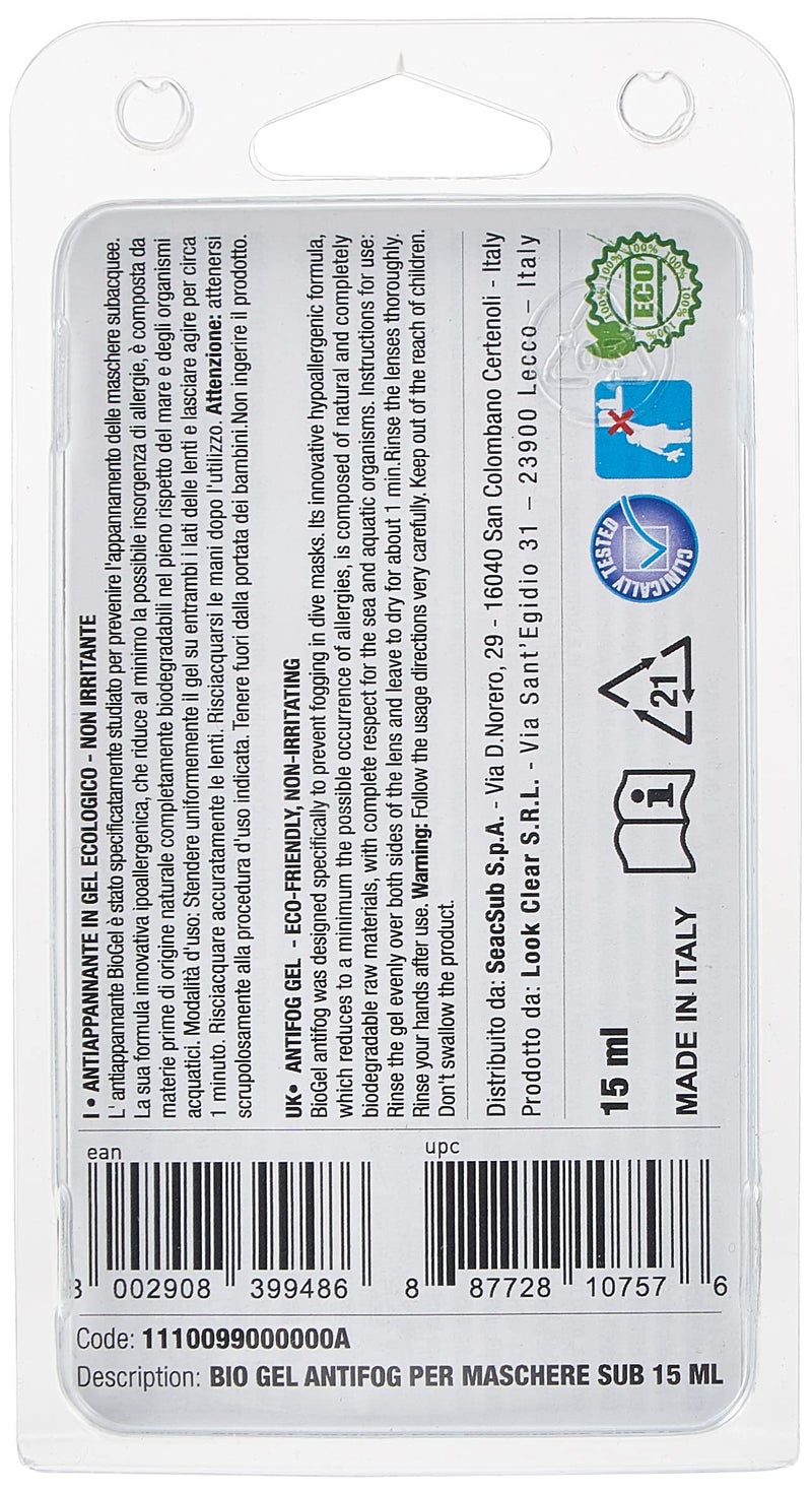 SEAC Biogel, Antifog for Dive Masks, Snorkelling Masks and Goggles, 100% Organic - Image 3